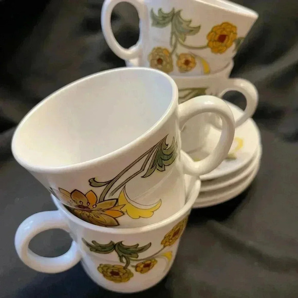 Set of 4 Aloha 9023 Noritake Cups/Saucers ~Made in Japan~ VINTAGE -MINT- - Picture 5 of 5